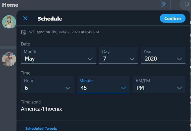tweet scheduling
