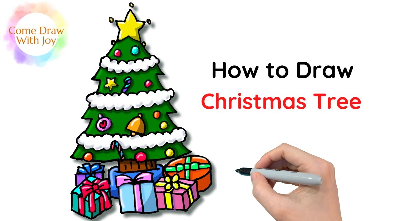 How to Draw a Simple Christmas Tree-anthinhphatland.vn